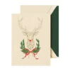Crane Decorated Reindeer Engraved Card Set Of 10