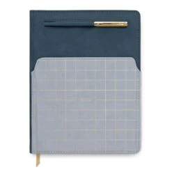 Blue Two Tone Undated Planner With Pen