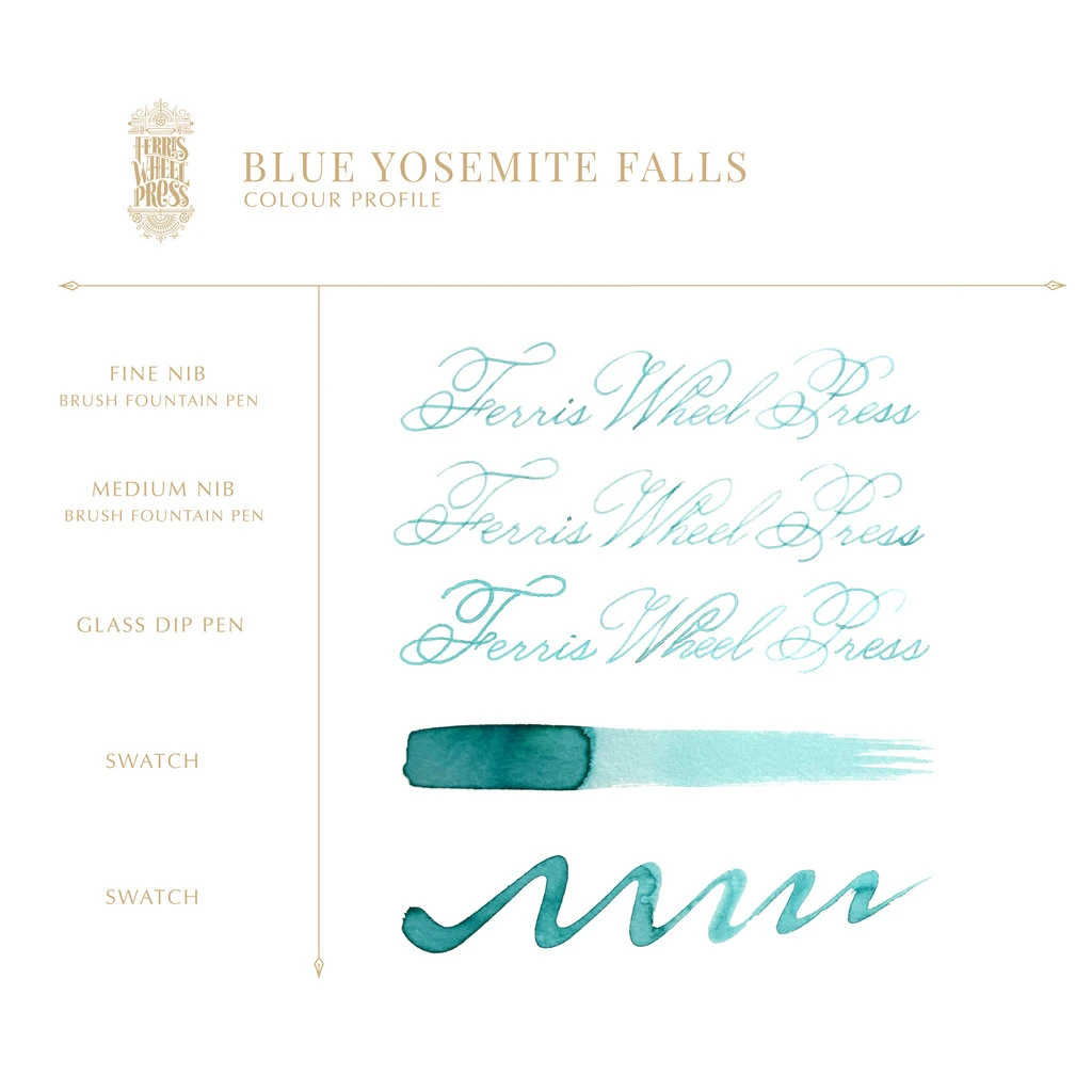 Blue Yosemite Falls Bottled Ink 38ml 2 Blue Yosemite Falls Bottled Ink 38ml - Image 2