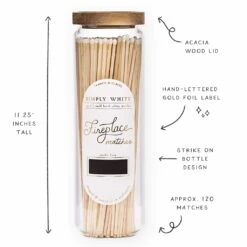 Simply White Fireplace Match Jar -Creative Corner Deals Store frankie claude simply white fireplace match jar 2