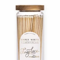 Simply White Fireplace Match Jar -Creative Corner Deals Store frankie claude simply white fireplace match jar 3