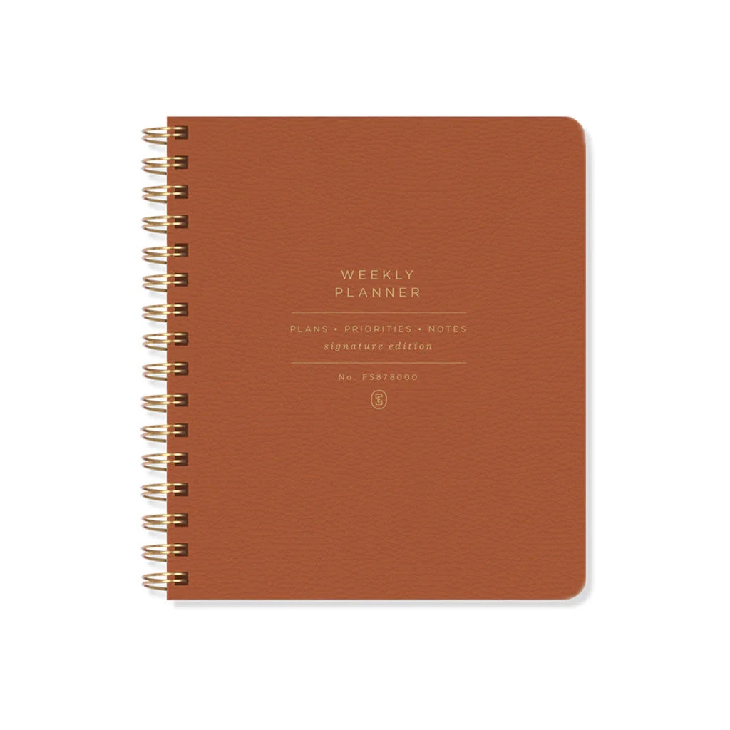 Standard Cognac Vegan Leather Undated Planner 1 Standard Cognac Vegan Leather Undated Planner