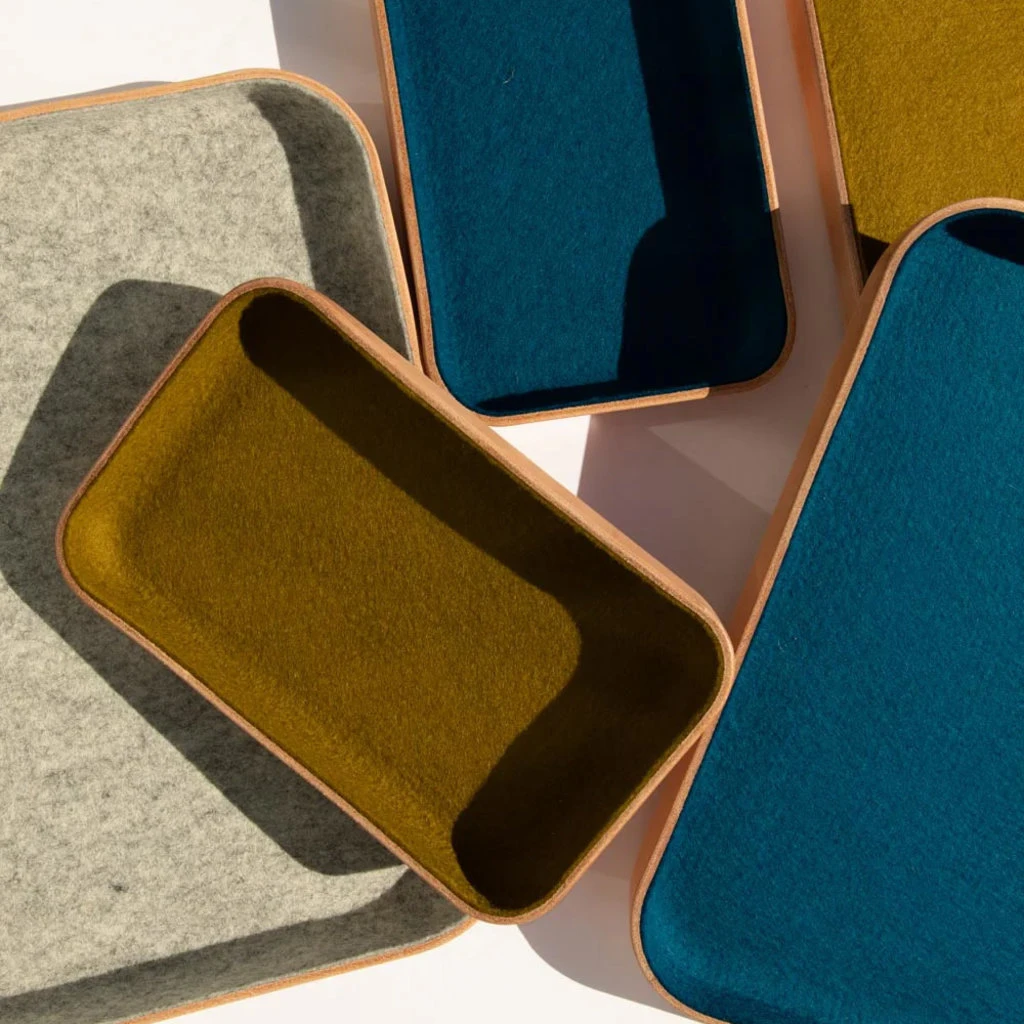 Kawabon Small Leather Tray - Golden Moss 2 Kawabon Small Leather Tray - Golden Moss - Image 2