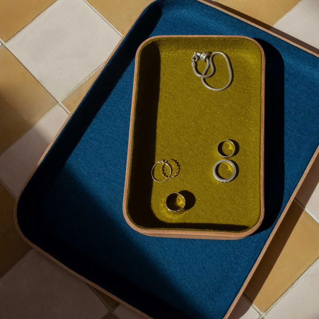 Kawabon Small Leather Tray - Golden Moss 3 Kawabon Small Leather Tray - Golden Moss - Image 3