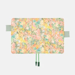 [sold Out] Liberty Fabrics: Hollyhocks Orange A6 Hobonichi Techo [COVER ONLY] -Creative Corner Deals Store hobonichi sold out liberty fabrics hollyhocks oran 3