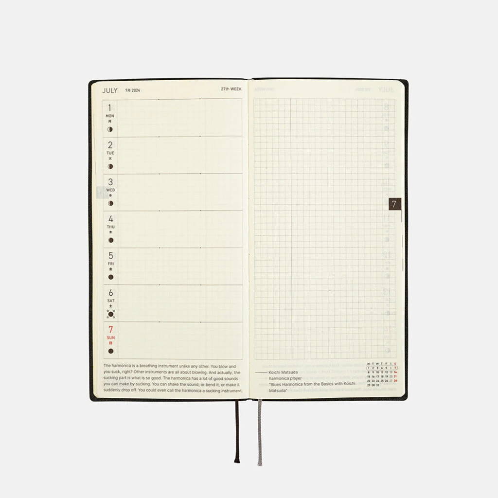 White Line: Black Weeks 2024 Hobonichi Techo 3 White Line: Black Weeks 2024 Hobonichi Techo - Image 3