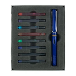 Lamy Safari Gift Set Blue With Ink Cartridges
