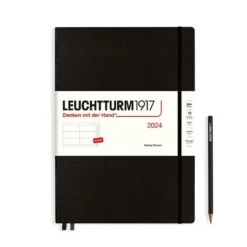 2024 A4+ Weekly Hardcover Planner - Black