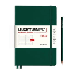 2024 A5 Daily Hardcover Planner - Forest Green