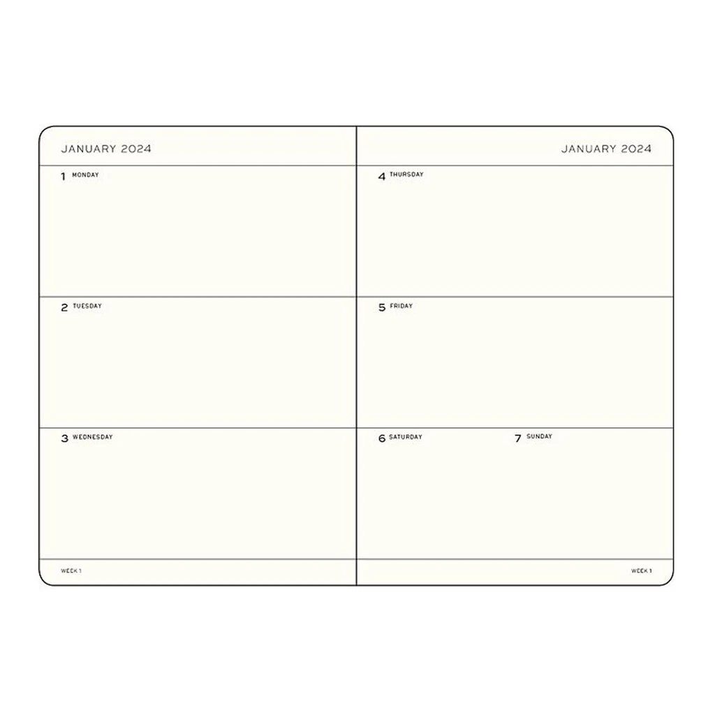 2024 A5 Weekly Softcover Planner - Black 2 2024 A5 Weekly Softcover Planner - Black - Image 2
