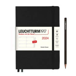 2024 A5 Weekly Softcover Planner - Black