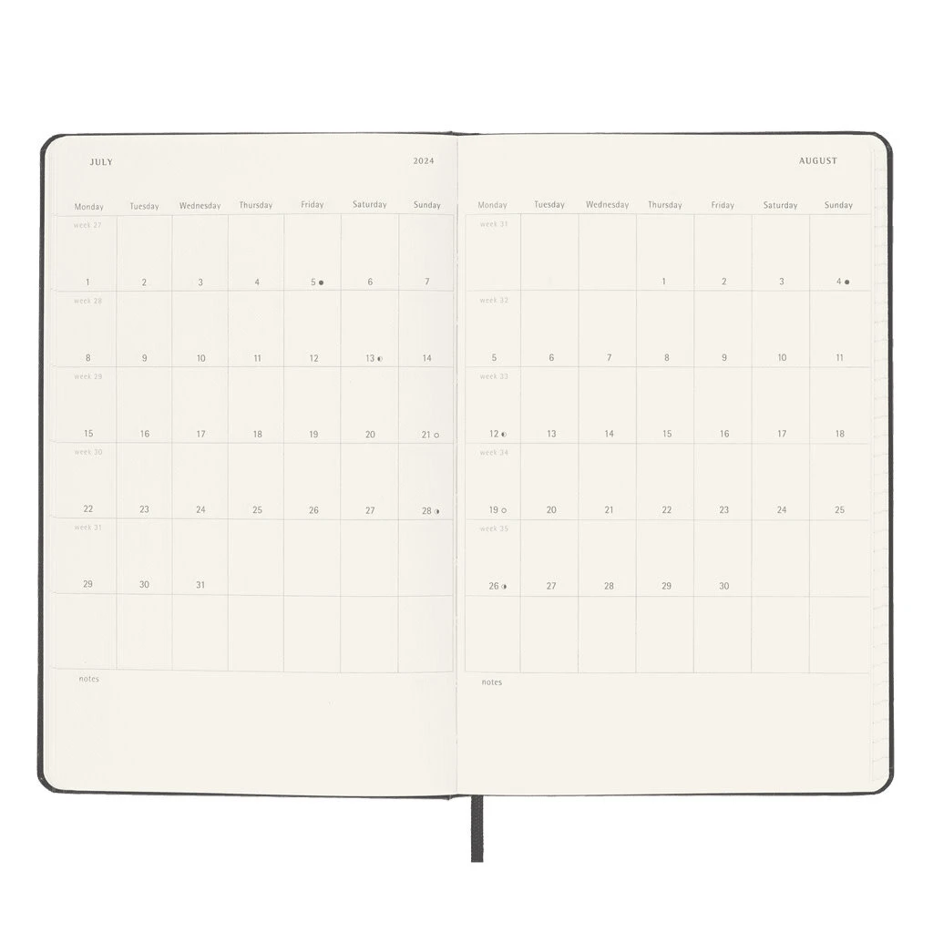 Moleskine 2024 Weekly Hardcover Planner Notebook - Large Black 4 Moleskine 2024 Weekly Hardcover Planner Notebook - Large Black - Image 4