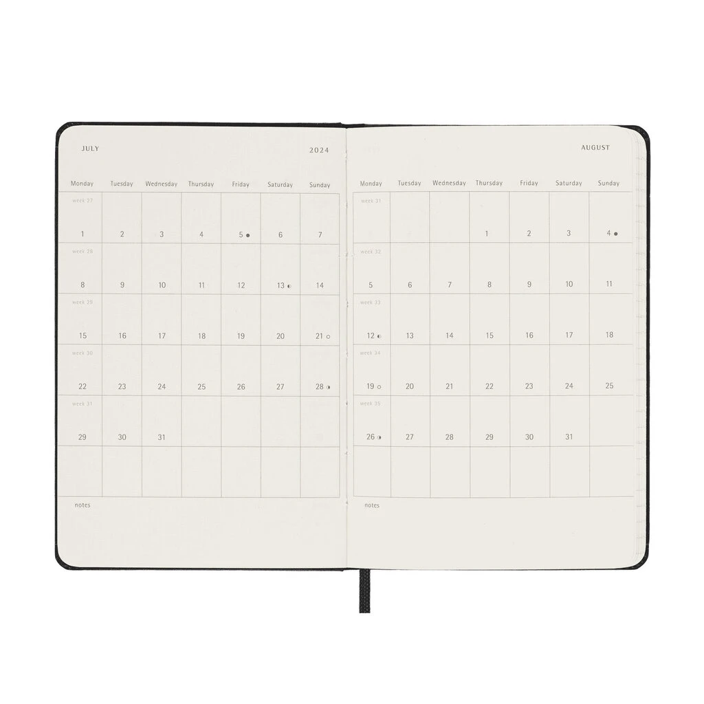 Moleskine 2024 Weekly Hardcover Planner Notebook - Small Black 9 Moleskine 2024 Weekly Hardcover Planner Notebook - Small Black - Image 9