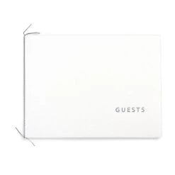 White Handmade Paper Letterpress Guest Book