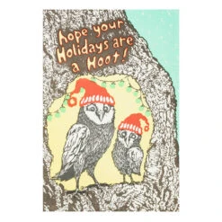 Holidays Are A Hoot Letterpress Card -Creative Corner Deals Store old school stationers holidays are a hoot letterpr 2