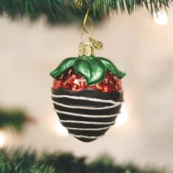 Chocolate Dipped Strawberry Ornament -Creative Corner Deals Store old world christmas chocolate dipped strawberry or 2