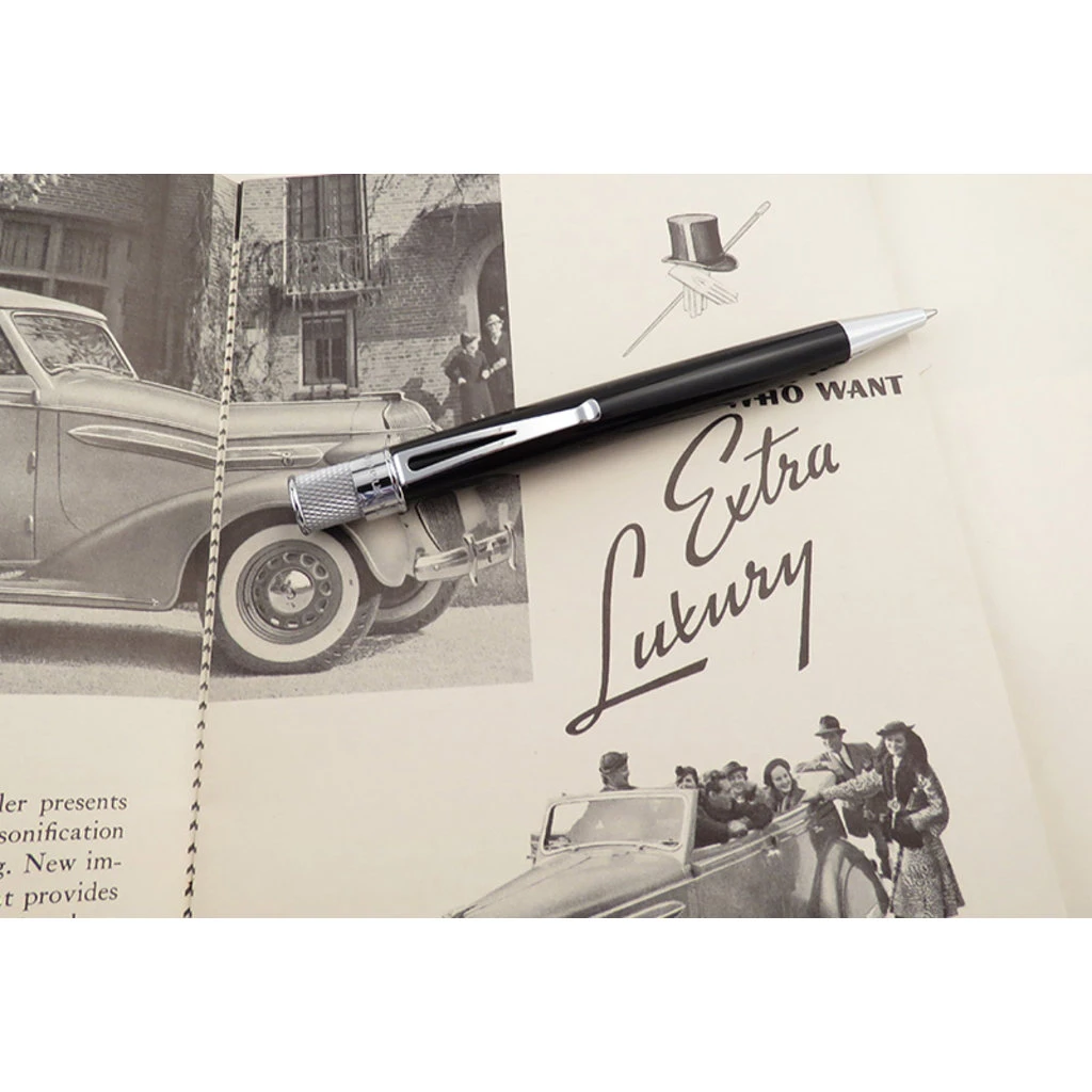 Retro 51 Tornado Classic Lacquer Classic Black Rollerball Pen 3 Retro 51 Tornado Classic Lacquer Classic Black Rollerball Pen - Image 3