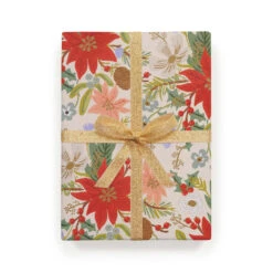 Poinsettia Wrap - 3 Sheets -Creative Corner Deals Store rifle paper poinsettia wrap 3 sheets 2