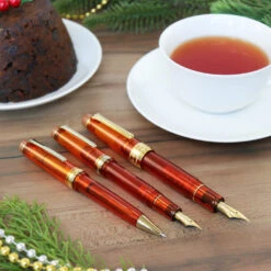 Sailor Pro Gear King Of Pen Tea Time Christmas Spice Tea Fountain Pen Limited Edition Medium -Creative Corner Deals Store sailor sailor pro gear king of pen tea time christ 3