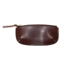 Brown Leather Zipper Pen Case