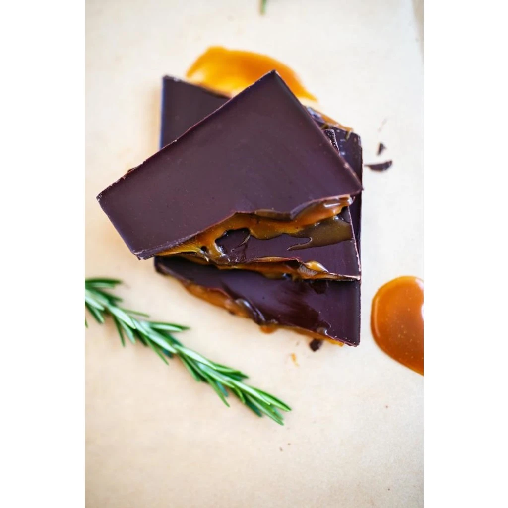 Rosemary Caramel Embossed Chocolate Bar 2 Rosemary Caramel Embossed Chocolate Bar - Image 2